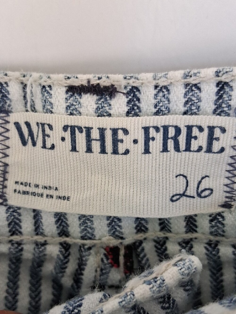We The Free Blue & White Striped Wide-Leg Jeans with Red Ladybug Embroidery - Picture 2 of 7